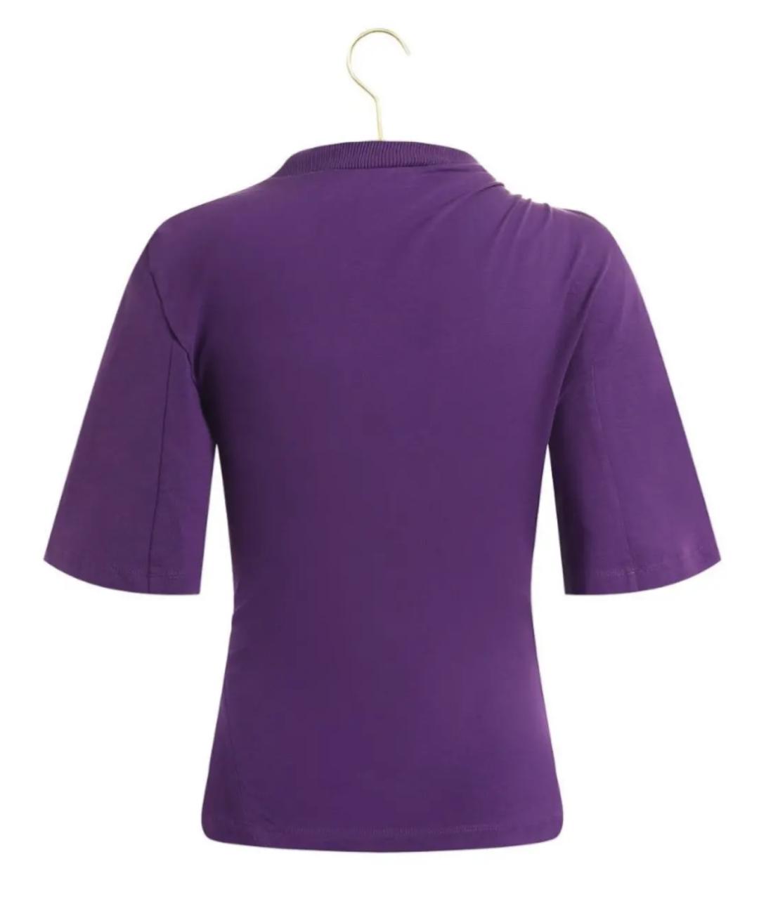 JACQUEMUS Фиолетовая хлопковая футболка, фото 2