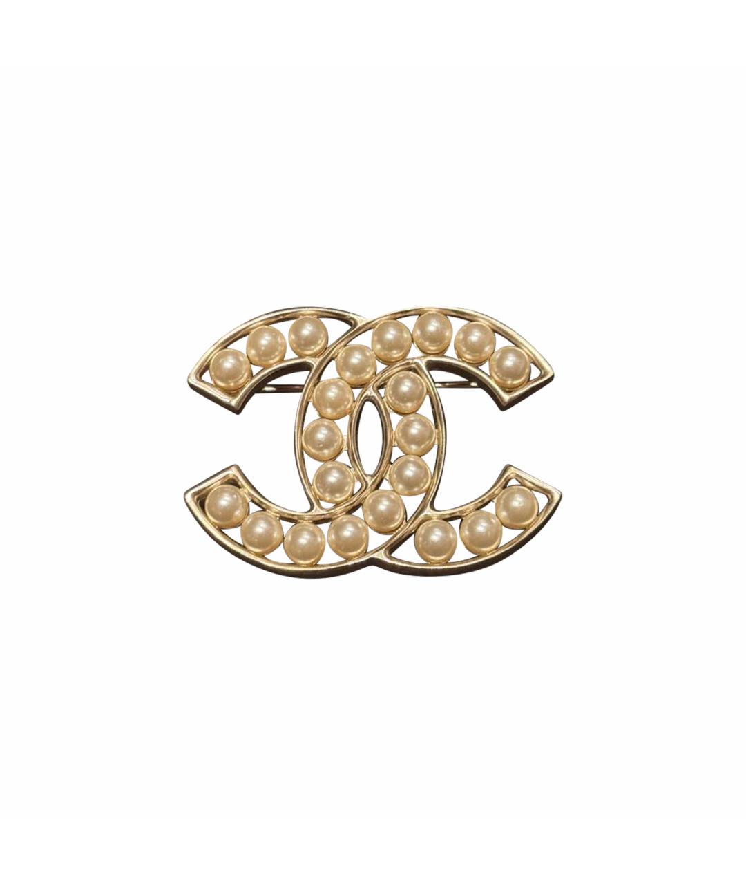 CHANEL Золотая жемчужная булавка / брошь, фото 1