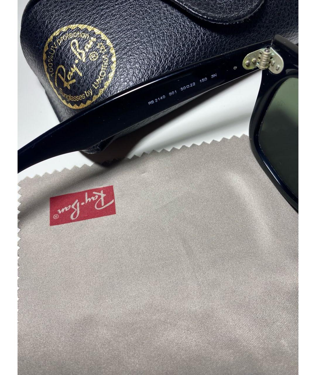 RAY BAN Черные пластиковые солнцезащитные очки, фото 2