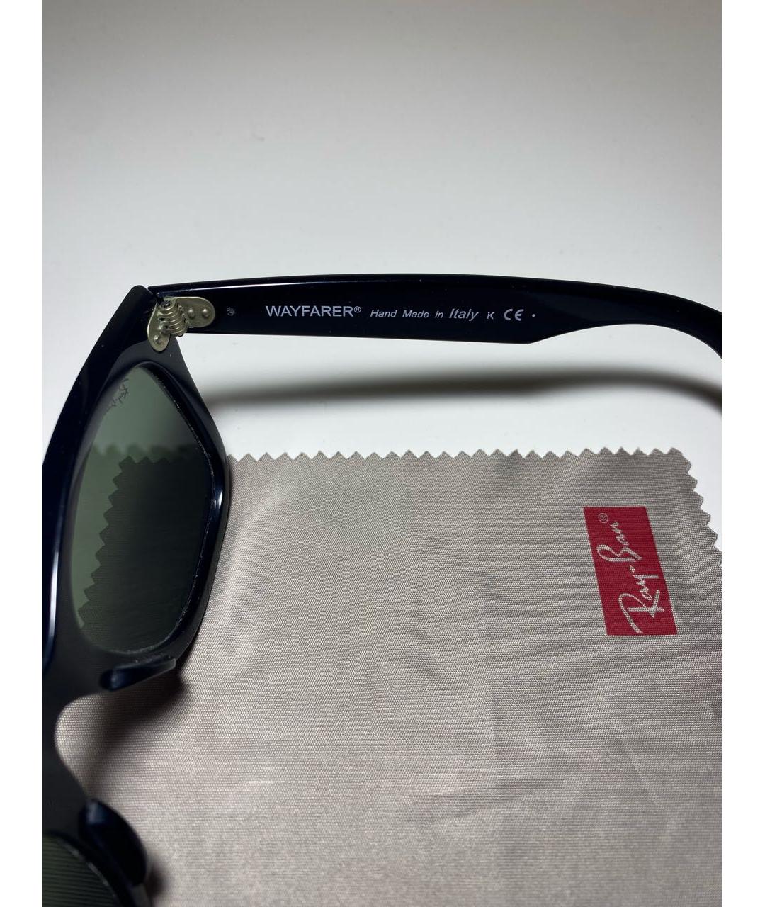 RAY BAN Черные пластиковые солнцезащитные очки, фото 3