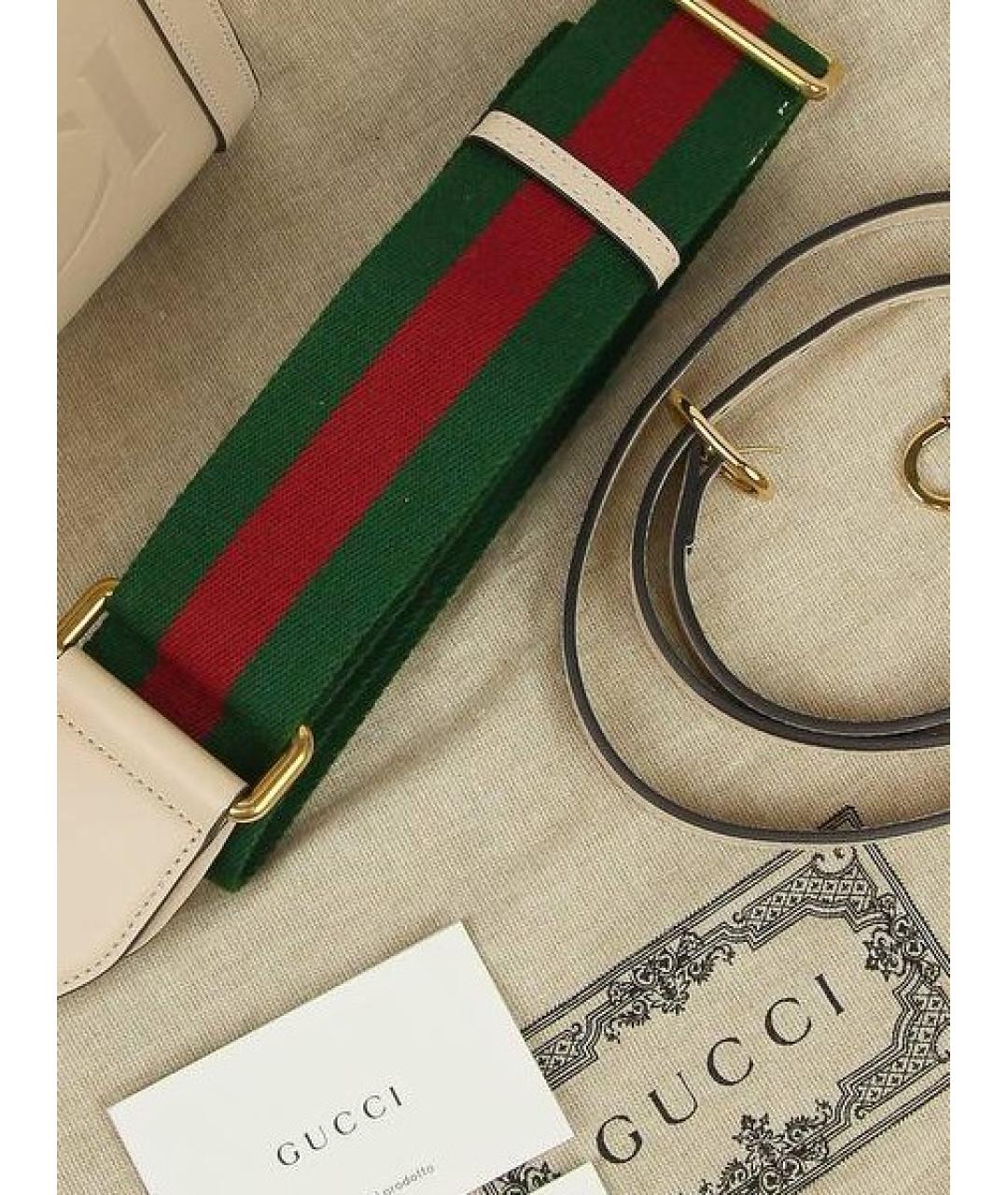 GUCCI Бежевая кожаная сумка тоут, фото 2