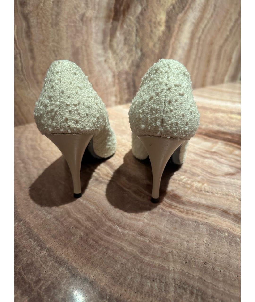 SAINT LAURENT Белые текстильные туфли, фото 4