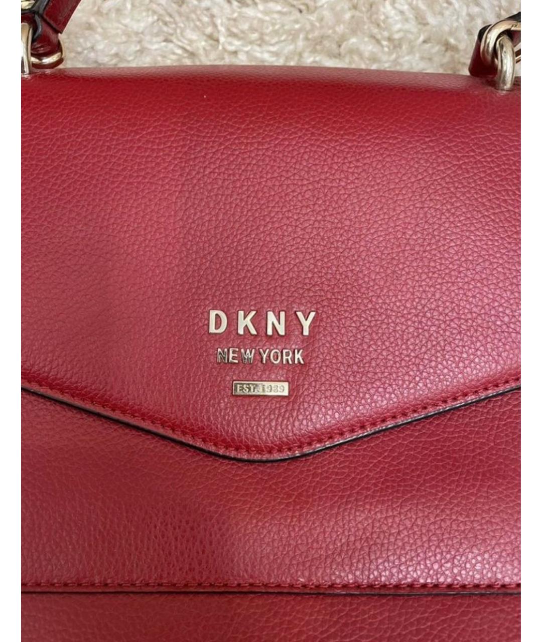 DKNY Красная кожаная сумка через плечо, фото 2