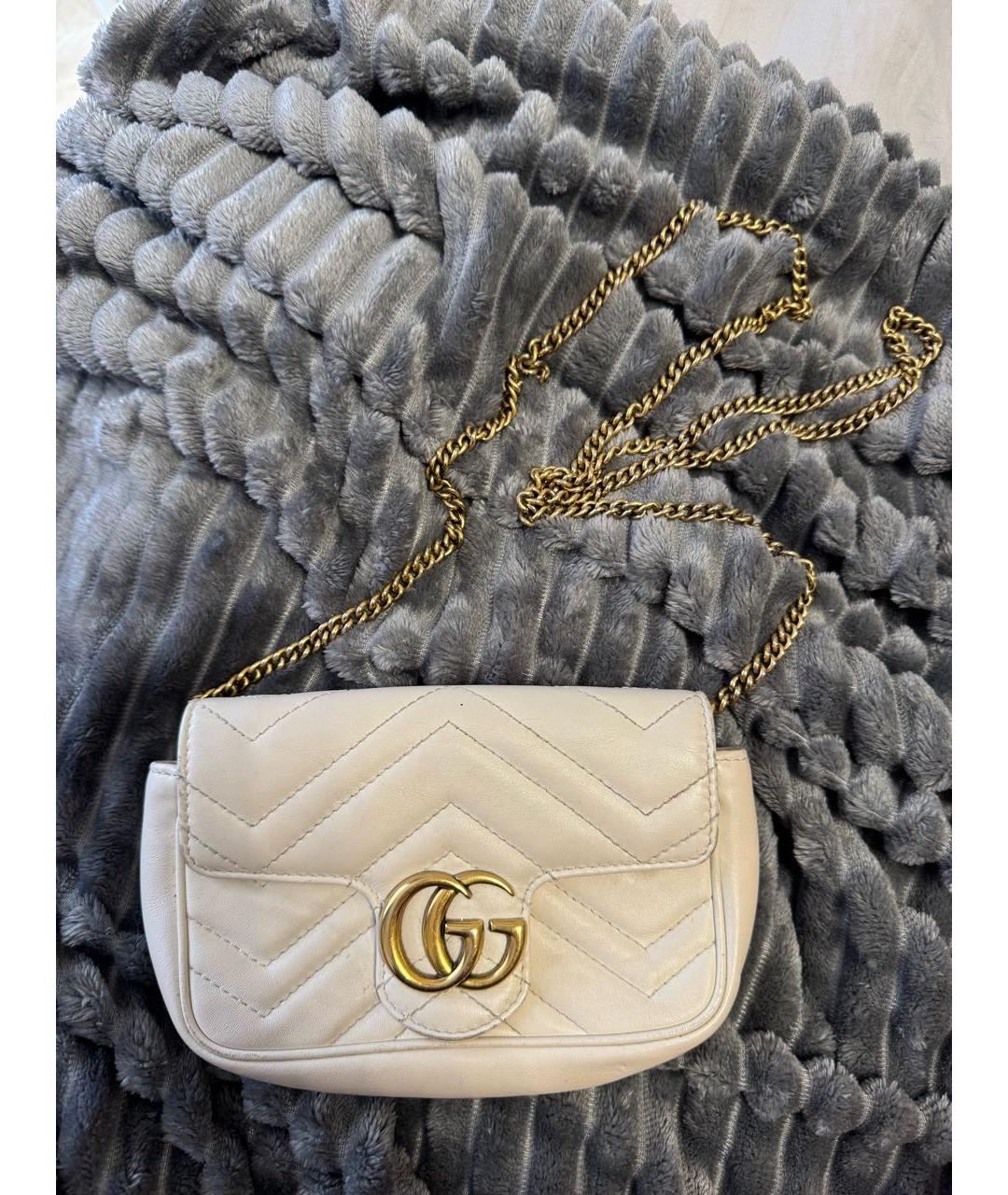 GUCCI Белая кожаная сумка через плечо, фото 2