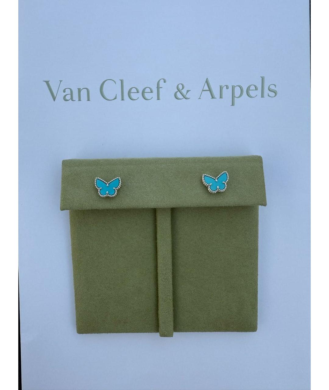 VAN CLEEF & ARPELS Бирюзовые серьги из белого золота, фото 2