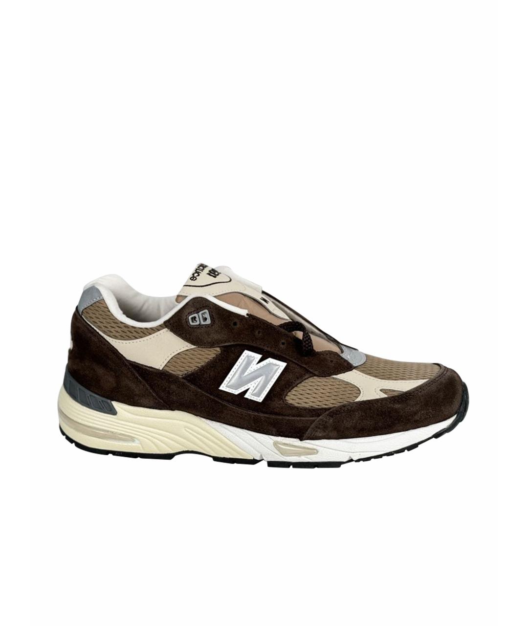 NEW BALANCE Коричневые нубуковые низкие кроссовки / кеды, фото 1