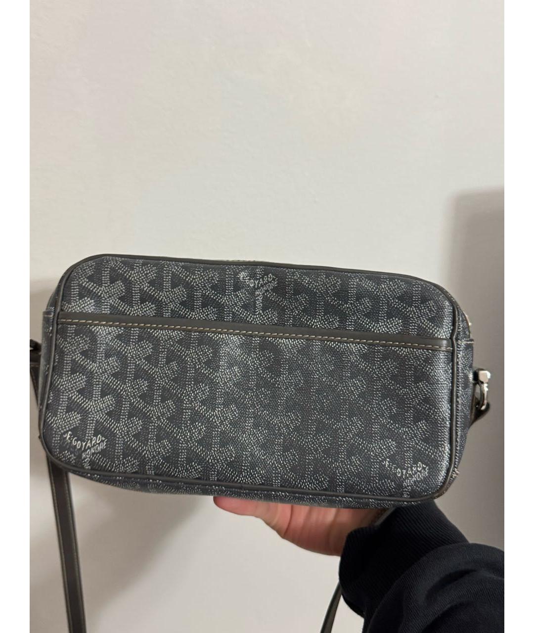 GOYARD Антрацитовая кожаная поясная сумка, фото 9