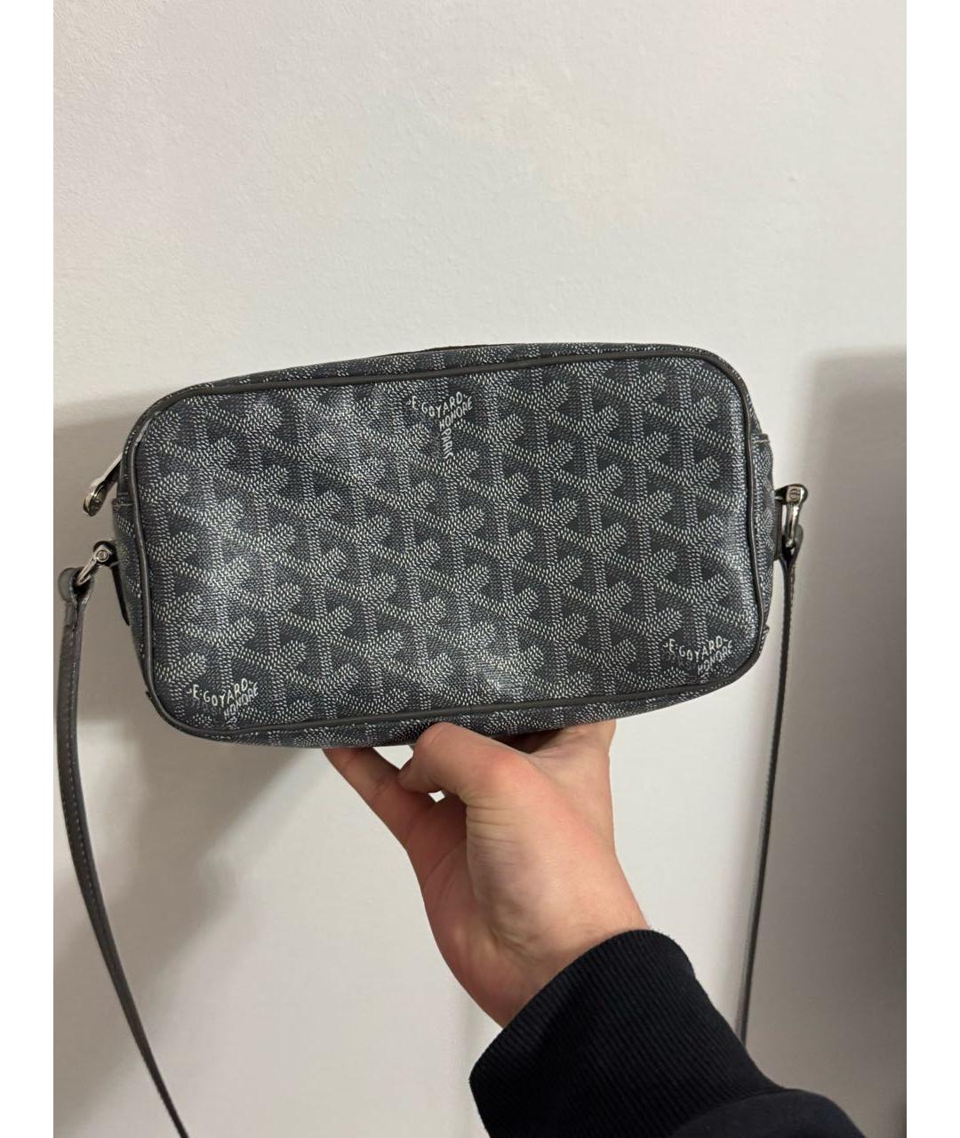 GOYARD Антрацитовая кожаная поясная сумка, фото 2