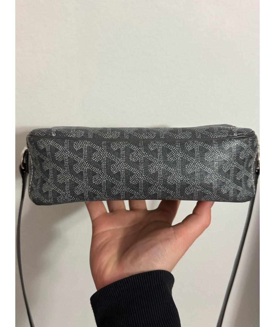 GOYARD Антрацитовая кожаная поясная сумка, фото 7