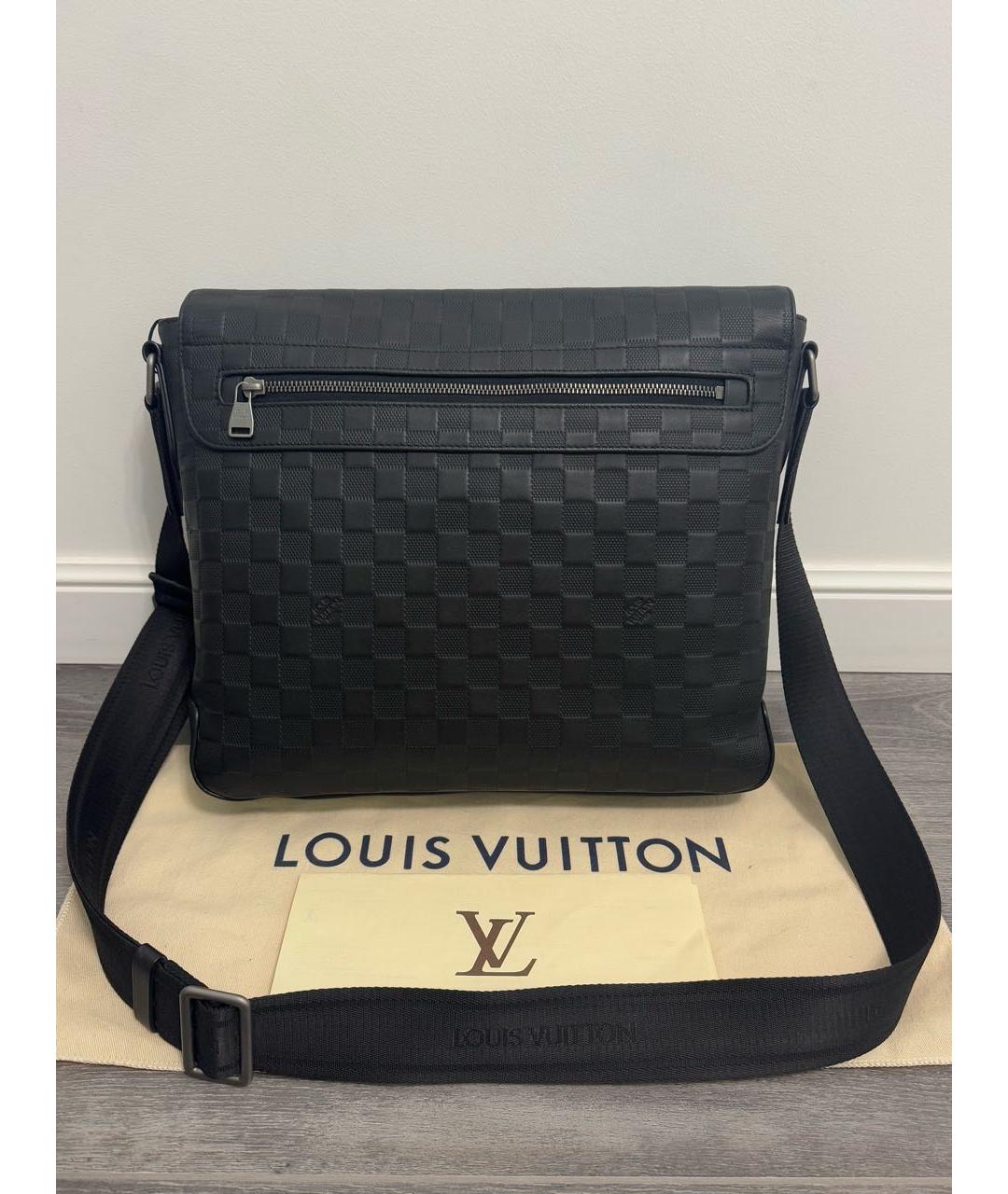 LOUIS VUITTON Черная кожаная сумка на плечо, фото 2