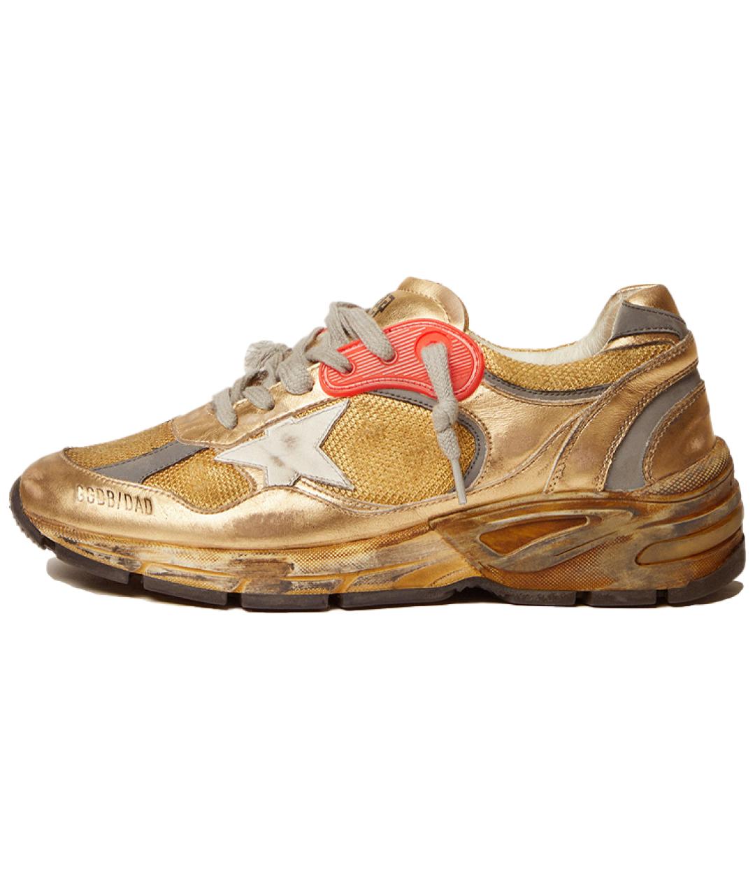 GOLDEN GOOSE DELUXE BRAND Оранжевое кожаные кроссовки, фото 2