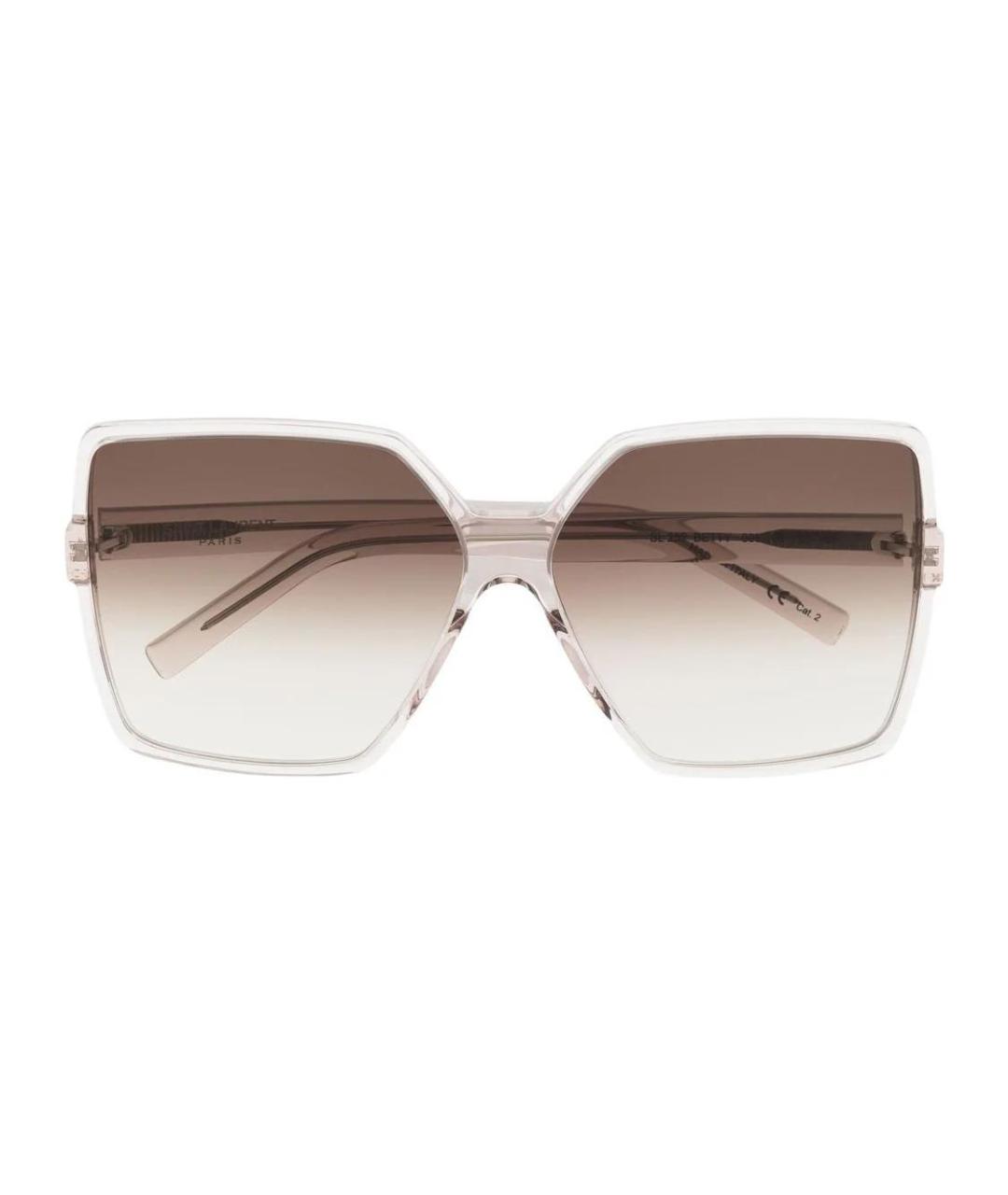 SAINT LAURENT Бежевые пластиковые солнцезащитные очки, фото 2