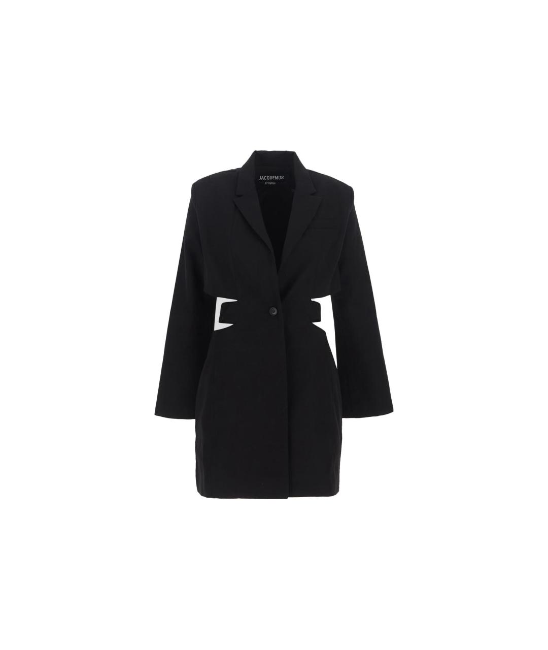 JACQUEMUS Черное хлопковое вечернее платье, фото 1