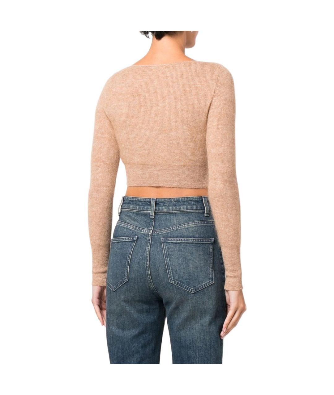 JACQUEMUS Бежевая кашемировая футболка, фото 4