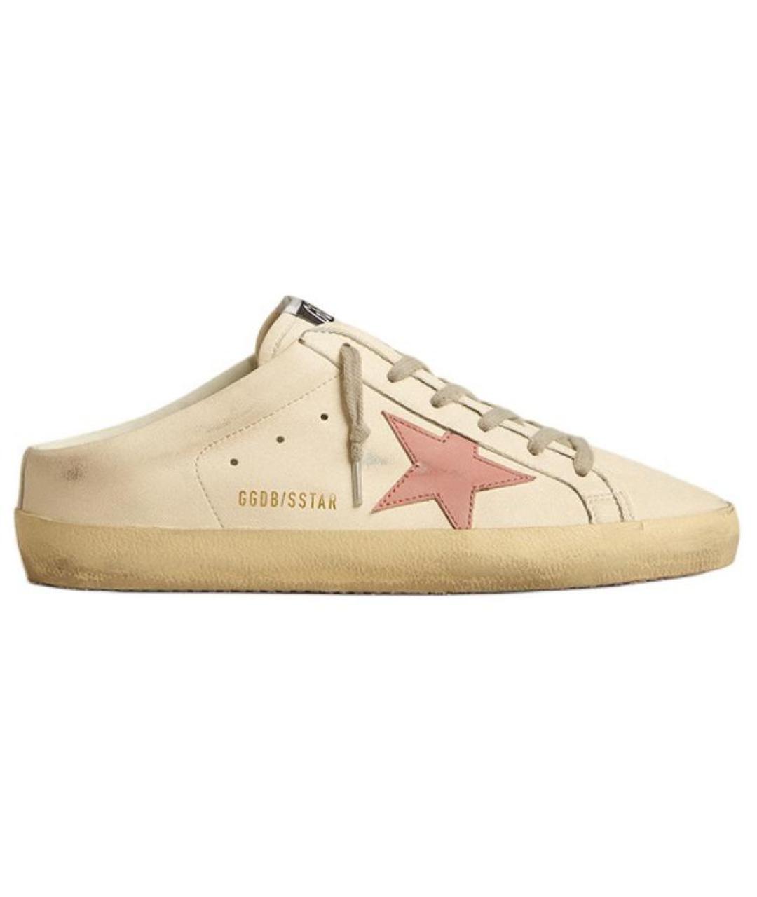 GOLDEN GOOSE DELUXE BRAND Бежевые кожаные мюли, фото 1