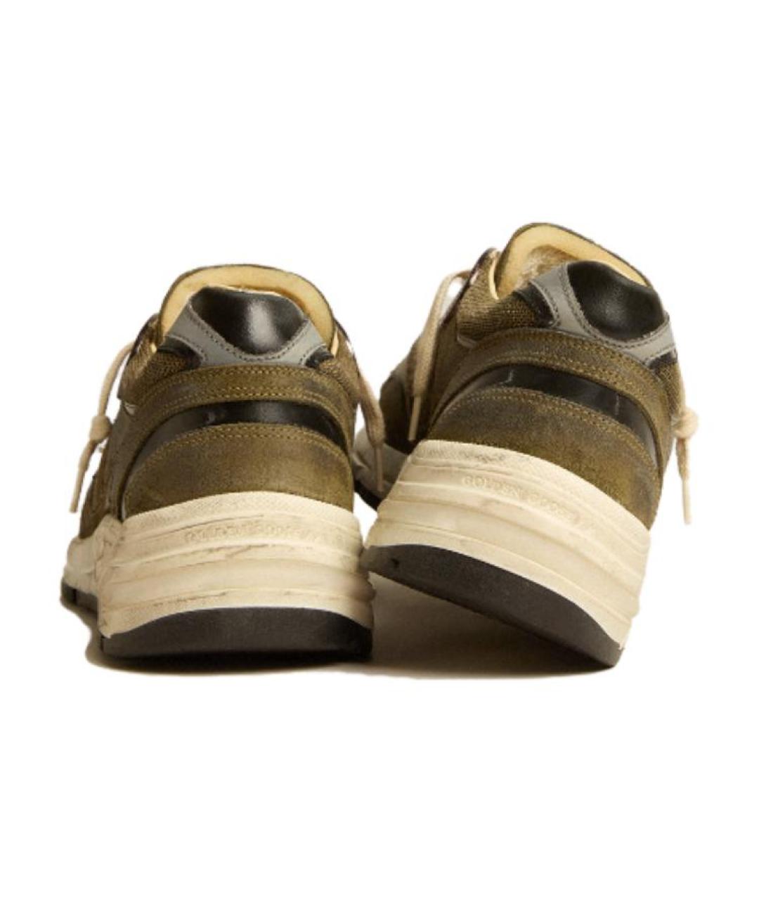 GOLDEN GOOSE DELUXE BRAND Хаки замшевые низкие кроссовки / кеды, фото 4