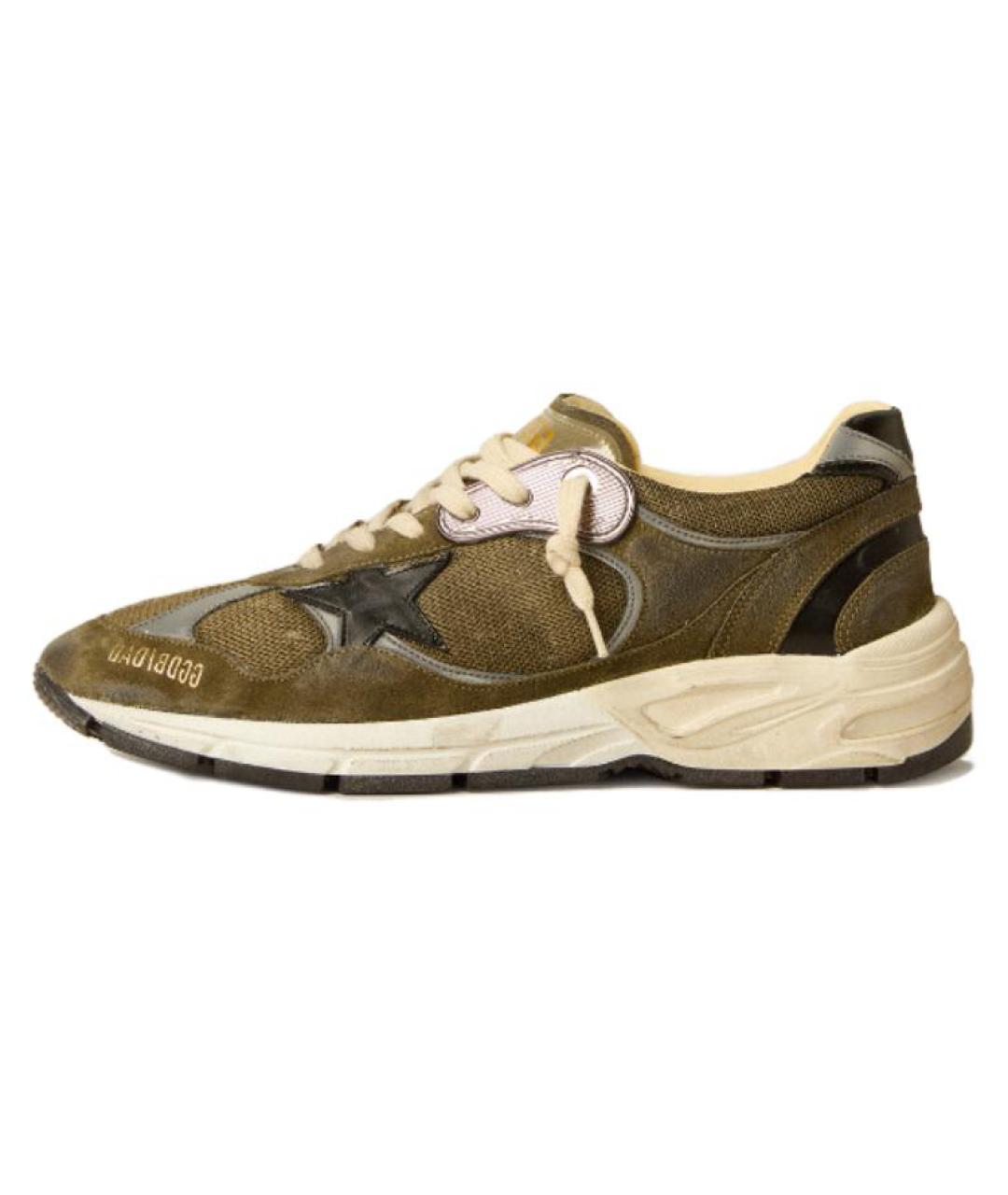 GOLDEN GOOSE DELUXE BRAND Хаки замшевые низкие кроссовки / кеды, фото 2