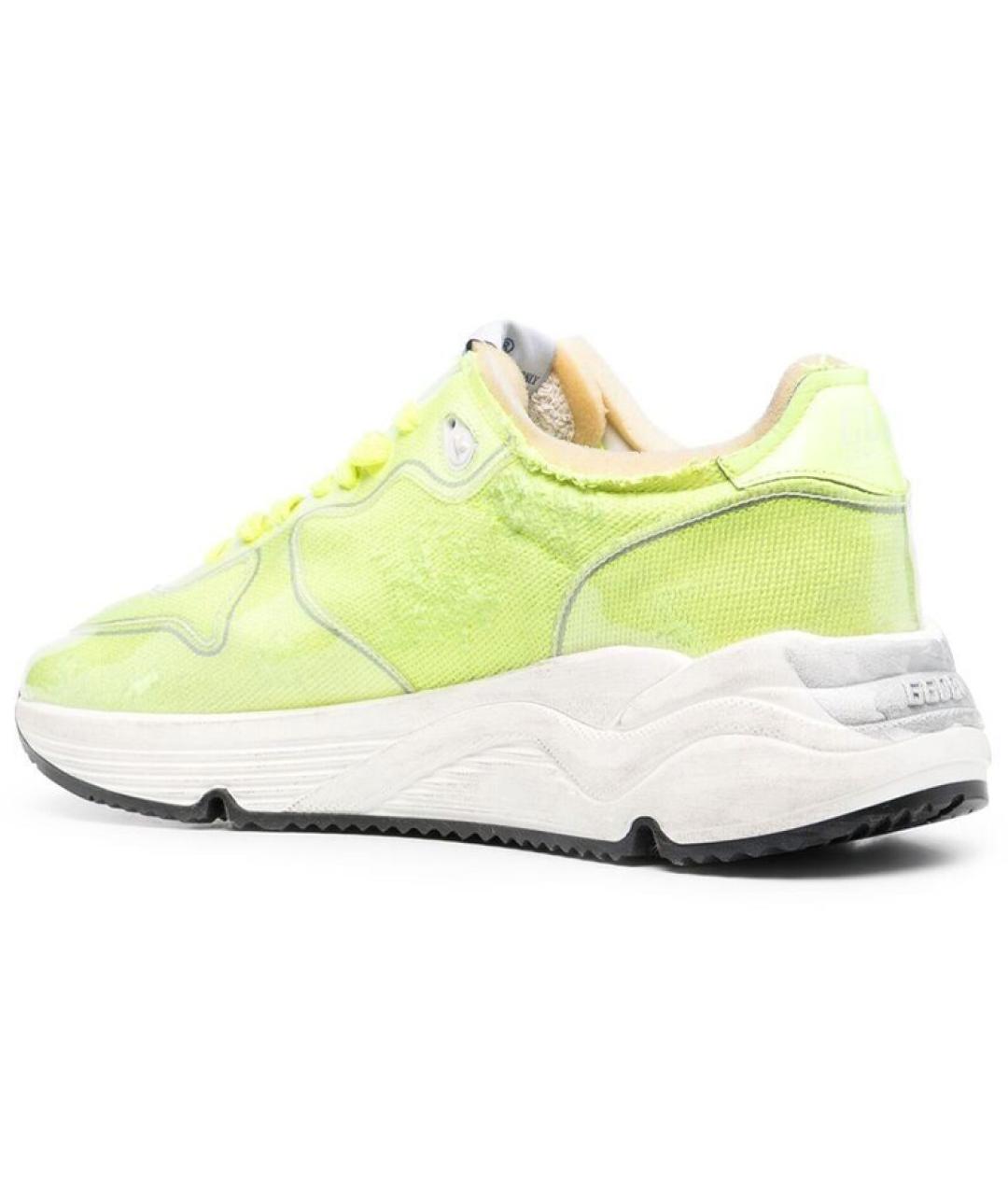 GOLDEN GOOSE DELUXE BRAND Салатовые текстильные низкие кроссовки / кеды, фото 4