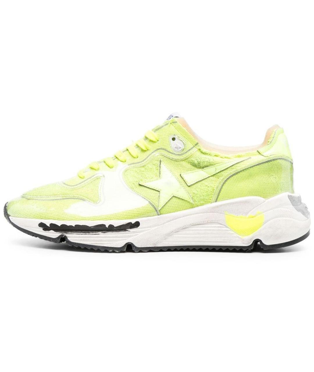 GOLDEN GOOSE DELUXE BRAND Салатовые текстильные низкие кроссовки / кеды, фото 2