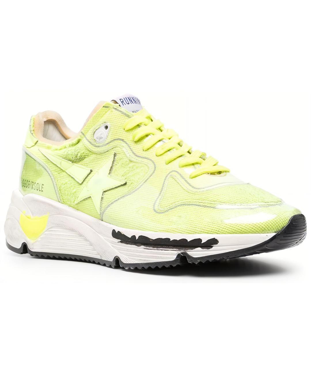 GOLDEN GOOSE DELUXE BRAND Салатовые текстильные низкие кроссовки / кеды, фото 3