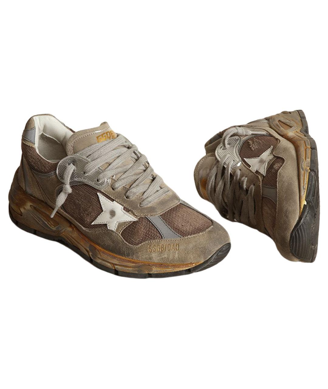 GOLDEN GOOSE DELUXE BRAND Коричневые замшевые низкие кроссовки / кеды, фото 3