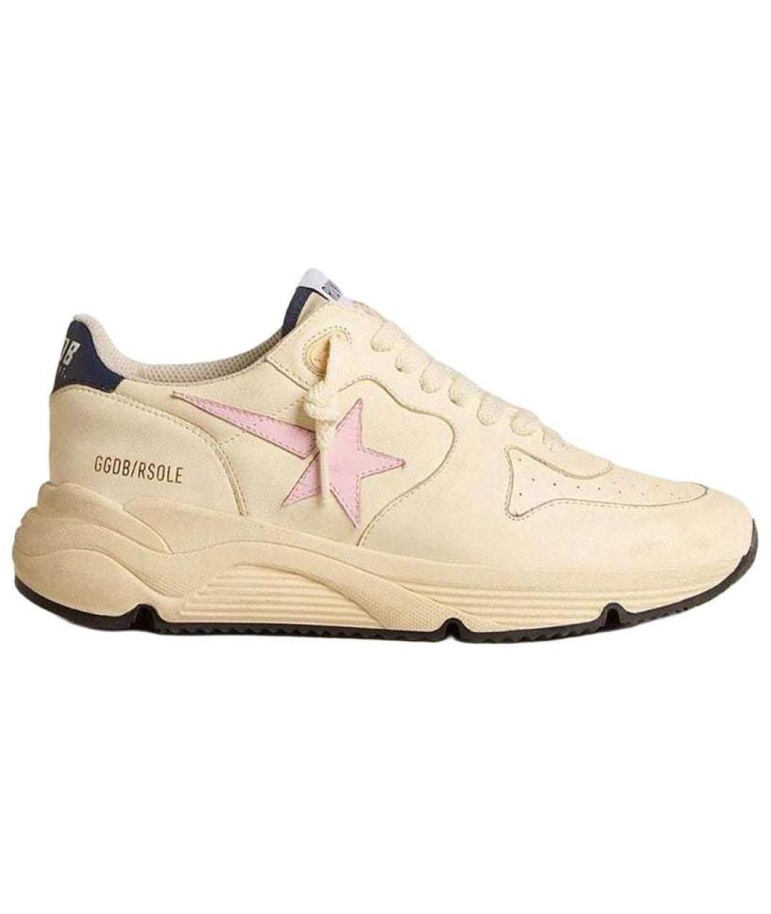 GOLDEN GOOSE DELUXE BRAND Бежевые кожаные кроссовки, фото 1