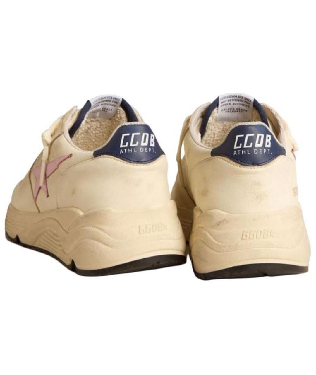 GOLDEN GOOSE DELUXE BRAND Бежевые кожаные кроссовки, фото 4