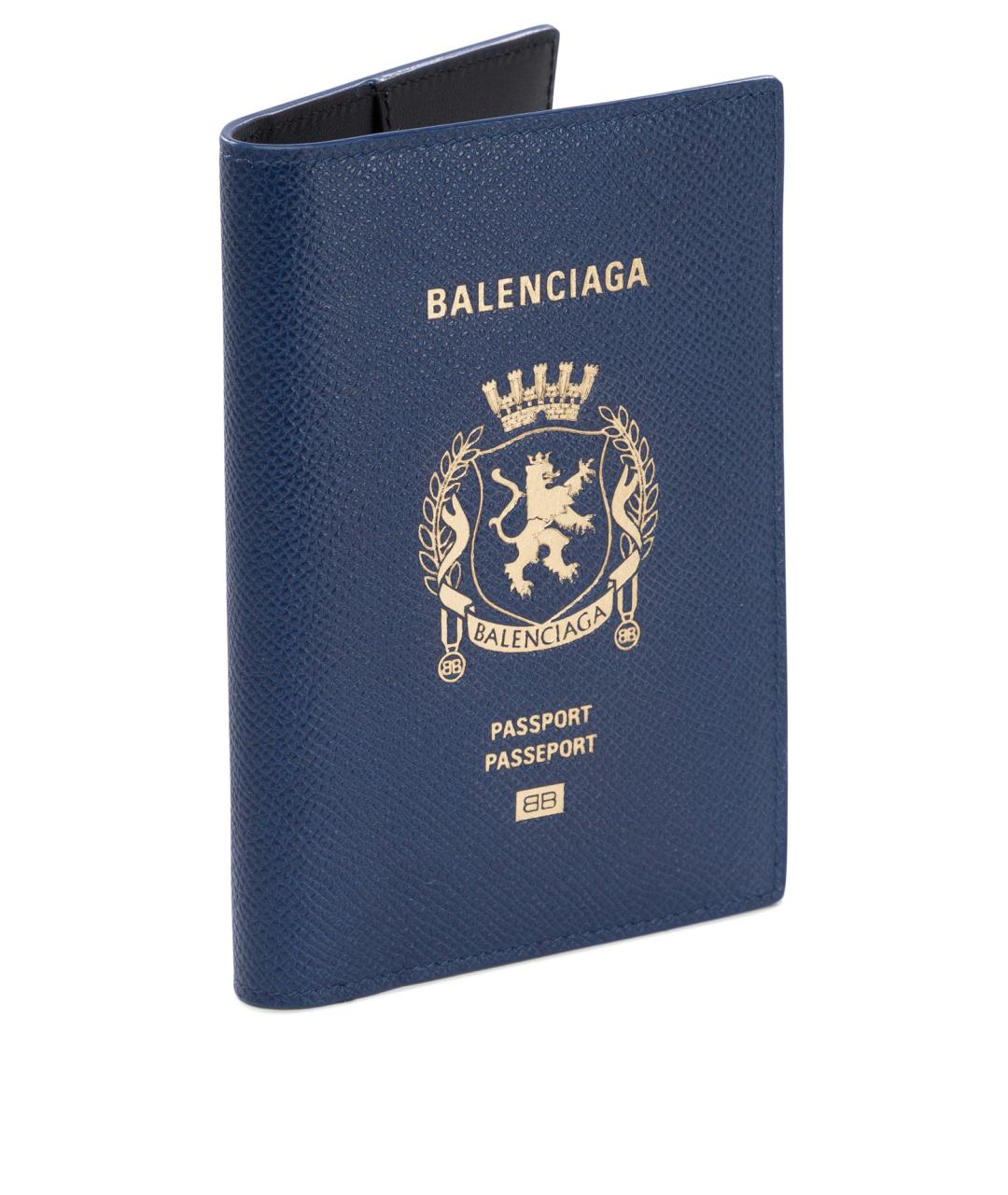 BALENCIAGA Синий кожаный кошелек, фото 2