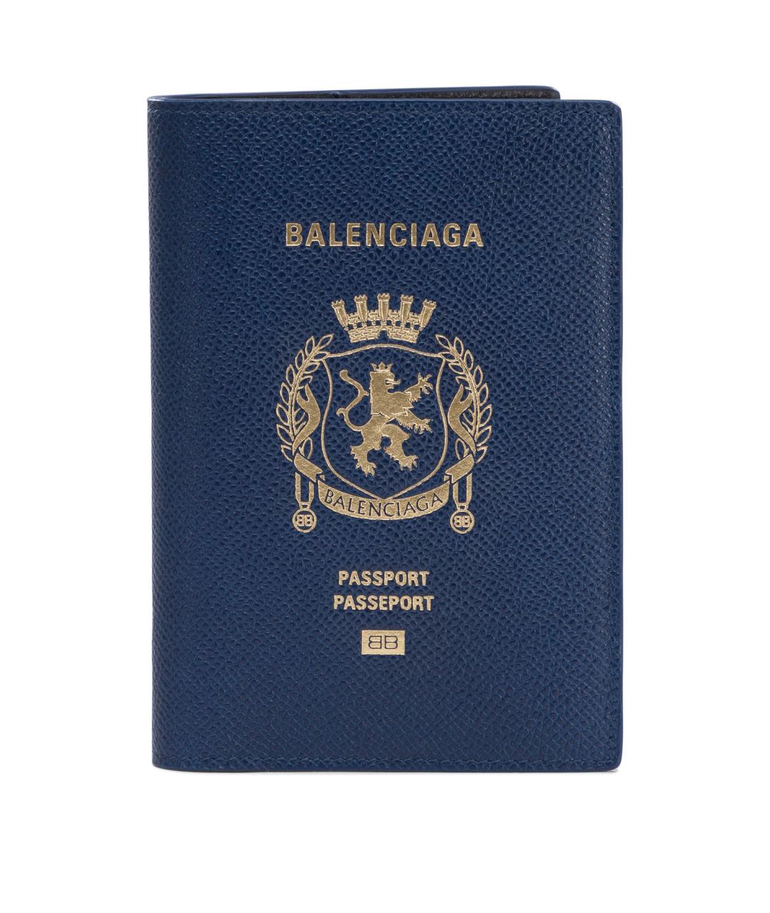 BALENCIAGA Синий кожаный кошелек, фото 1