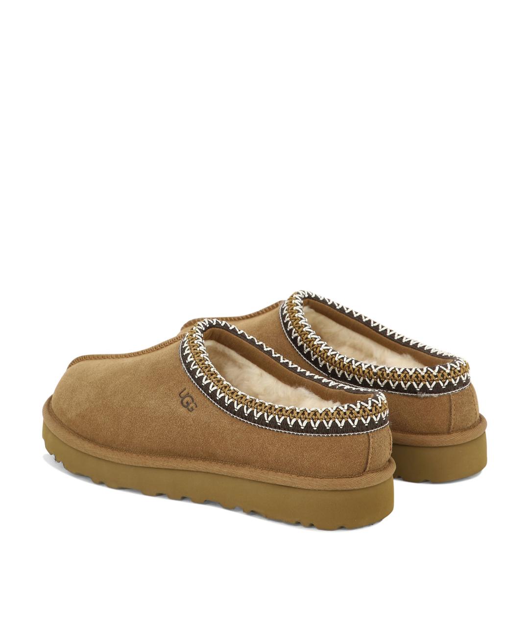 UGG AUSTRALIA Бежевые кожаные сабо, фото 4