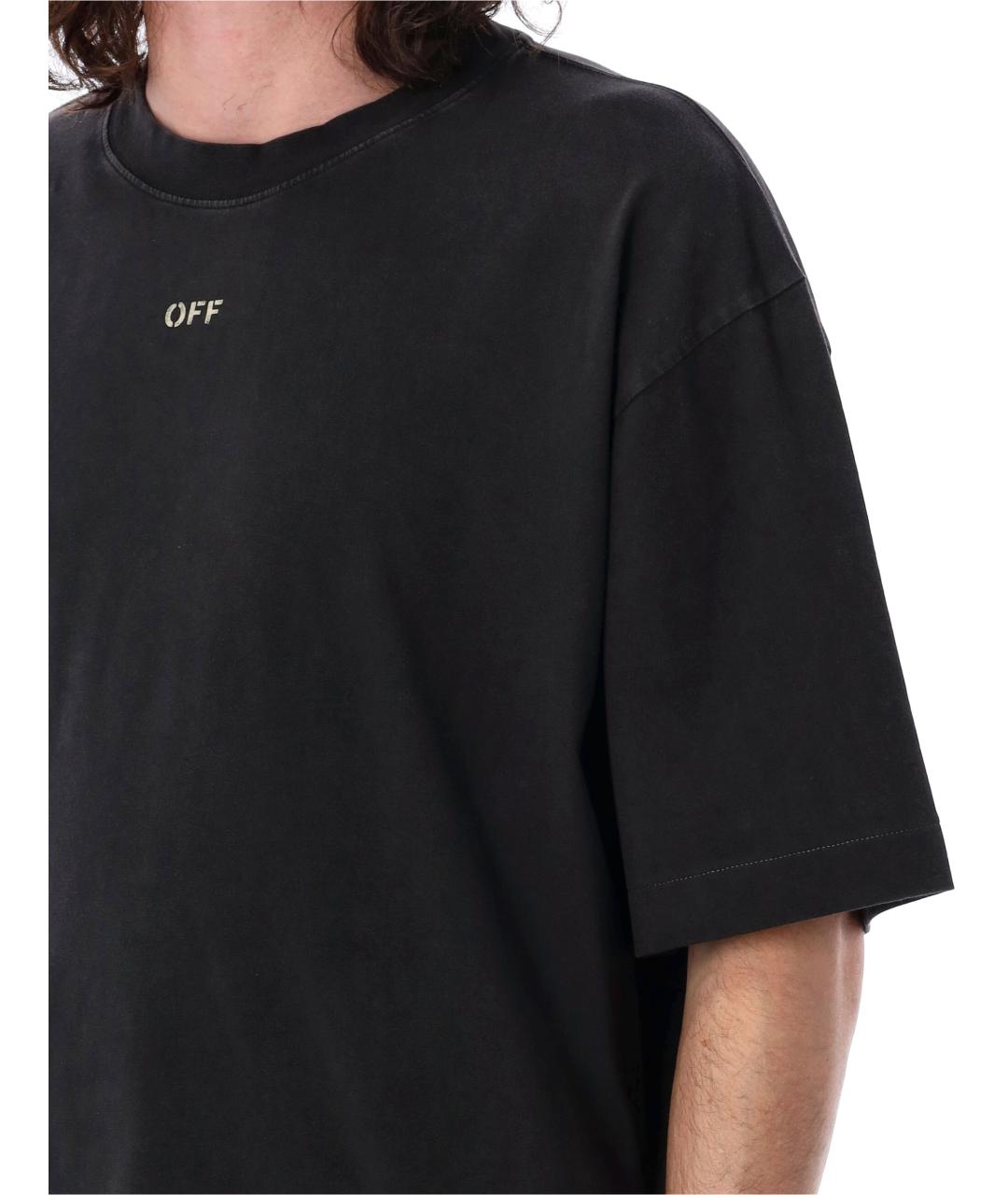OFF-WHITE Черная хлопковая футболка, фото 3