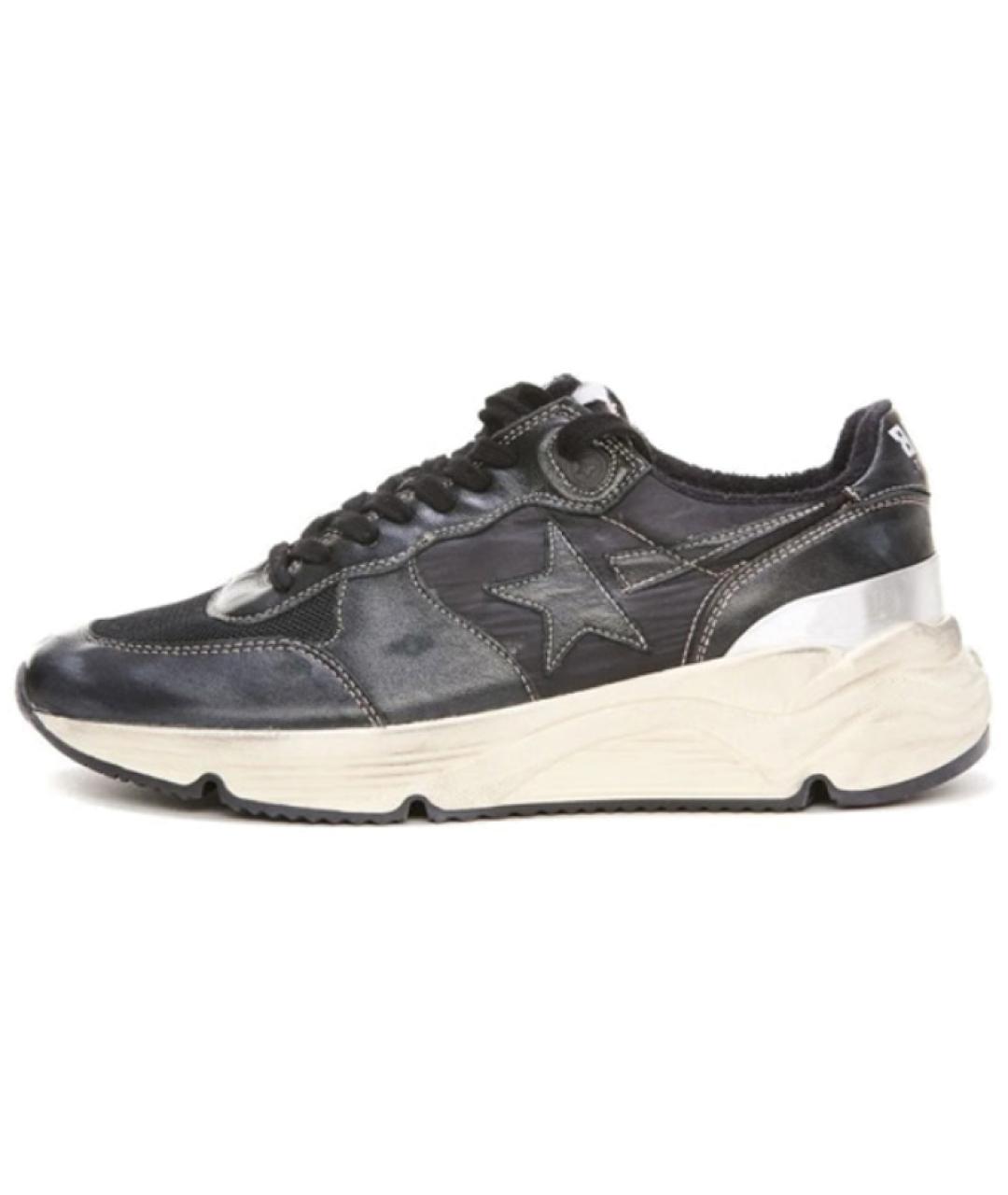 GOLDEN GOOSE DELUXE BRAND Черные кожаные низкие кроссовки / кеды, фото 2
