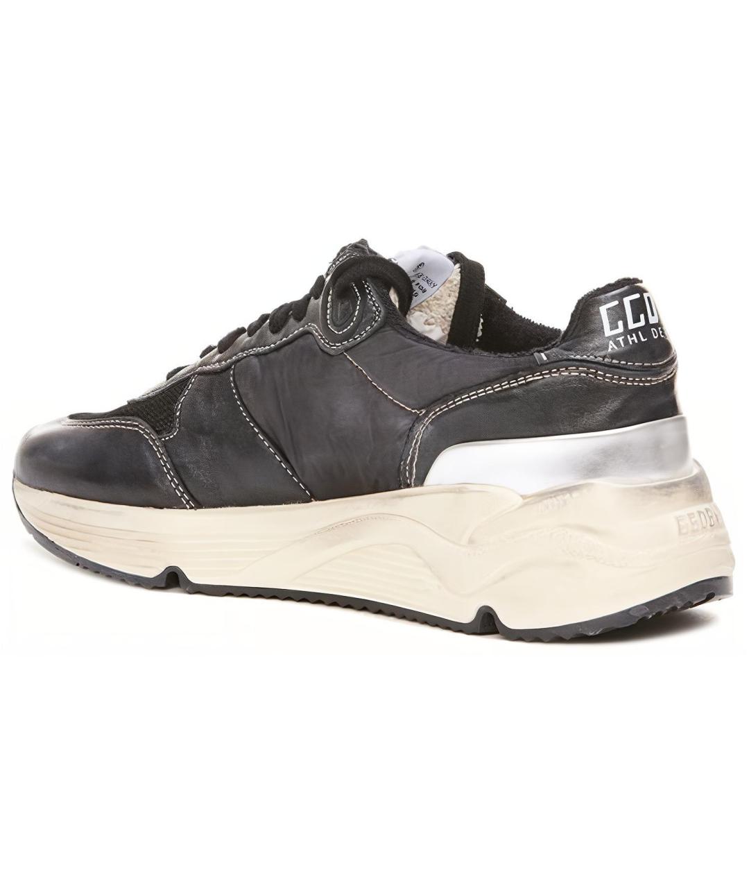 GOLDEN GOOSE DELUXE BRAND Черные кожаные низкие кроссовки / кеды, фото 5