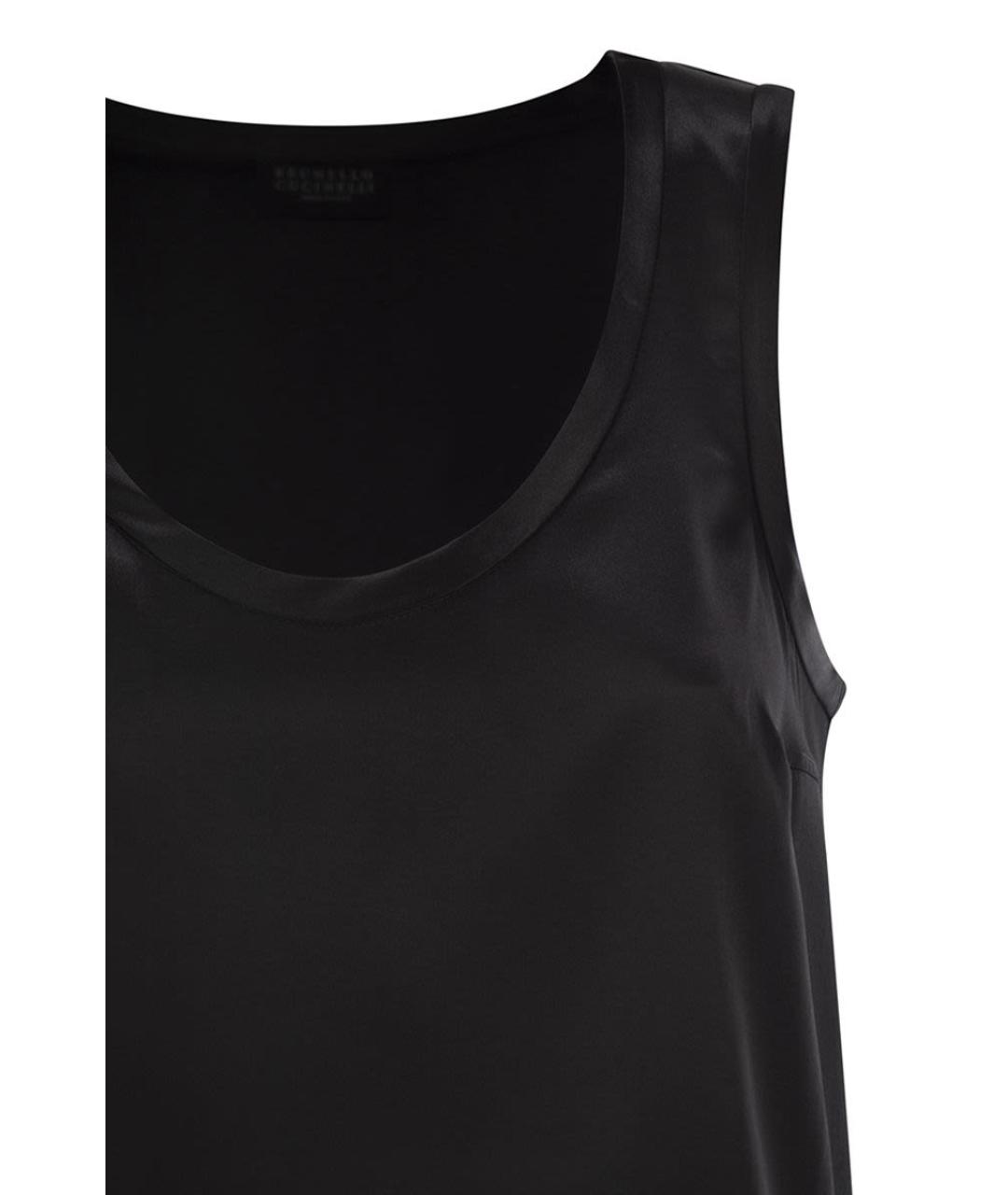 BRUNELLO CUCINELLI Черная шелковая блузы, фото 4