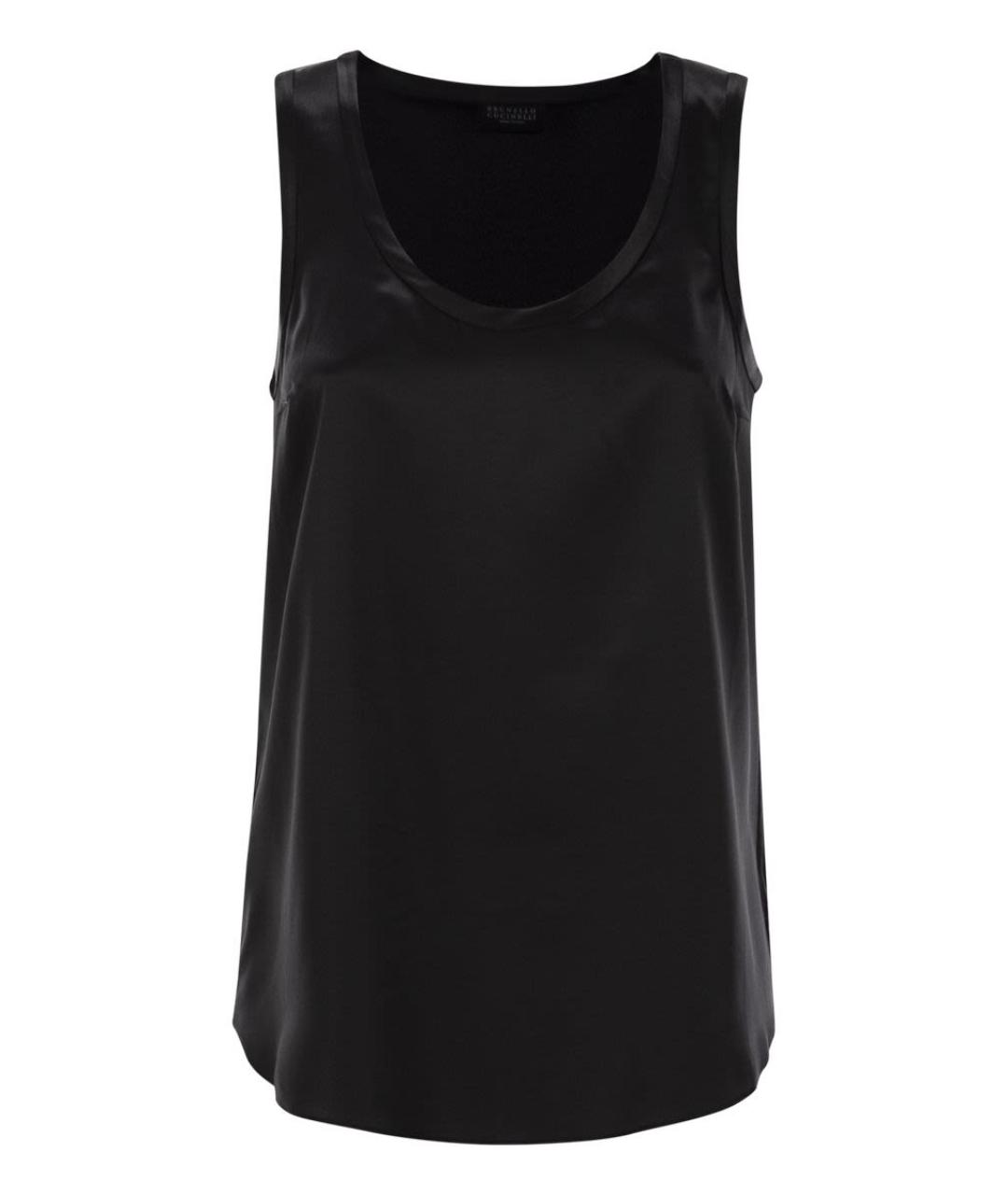 BRUNELLO CUCINELLI Черная шелковая блузы, фото 1