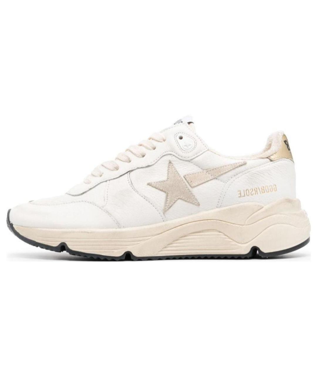 GOLDEN GOOSE DELUXE BRAND Бежевые кожаные кроссовки, фото 2