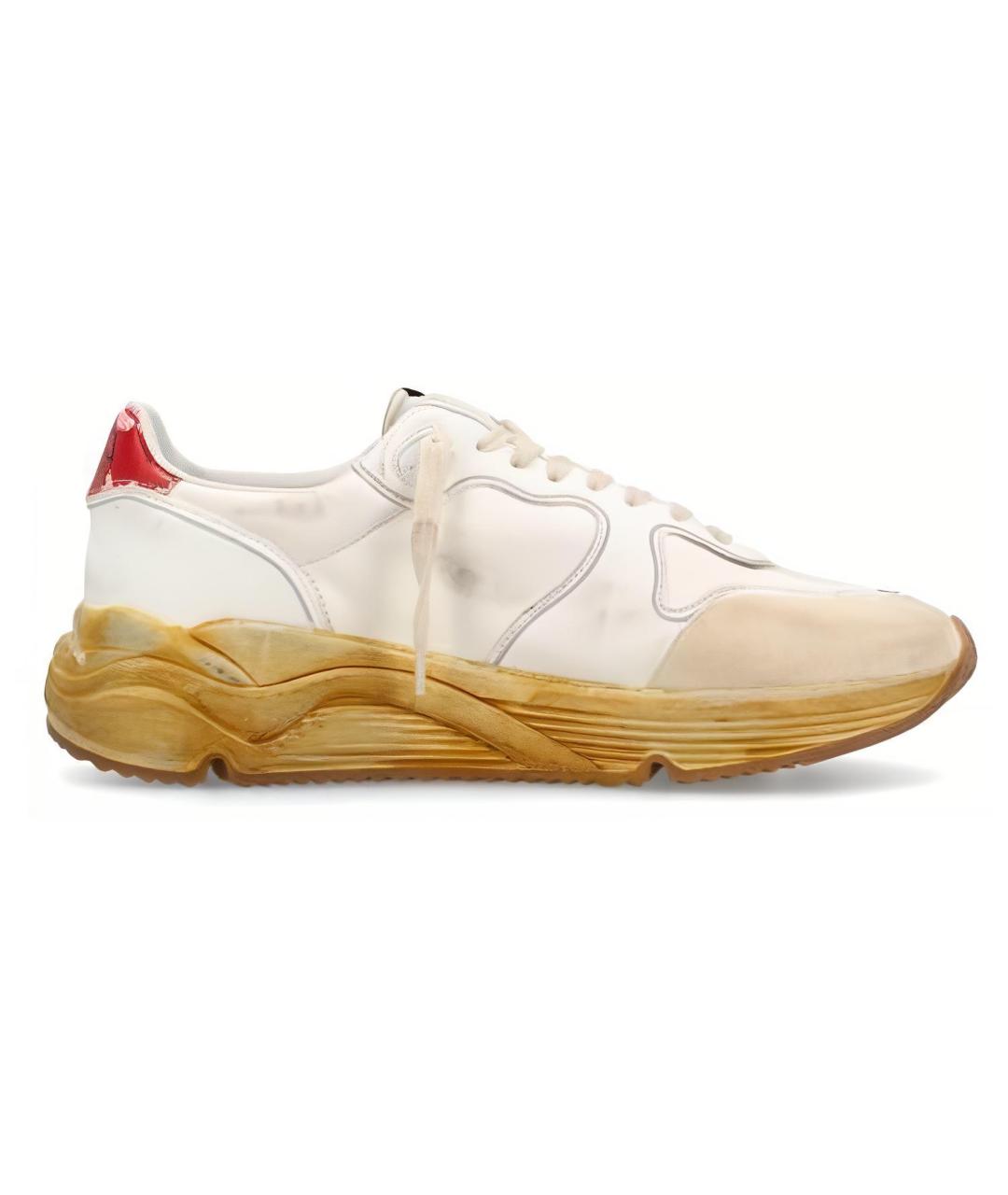 GOLDEN GOOSE DELUXE BRAND Белые кожаные низкие кроссовки / кеды, фото 1