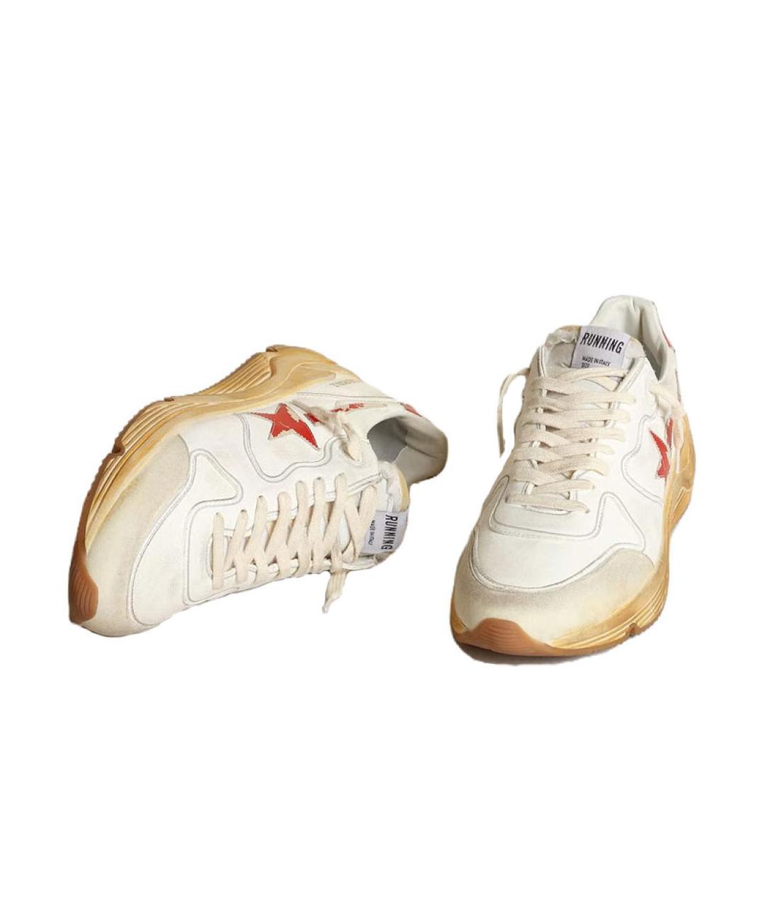 GOLDEN GOOSE DELUXE BRAND Белые кожаные низкие кроссовки / кеды, фото 5