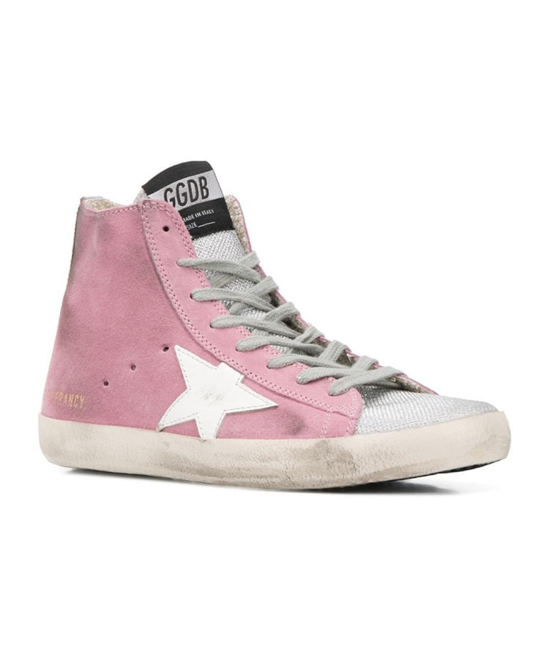 GOLDEN GOOSE DELUXE BRAND Розовые текстильные кроссовки, фото 3