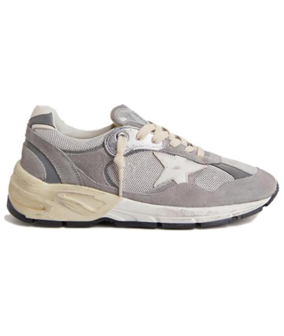 GOLDEN GOOSE DELUXE BRAND Серые текстильные низкие кроссовки / кеды, фото 1