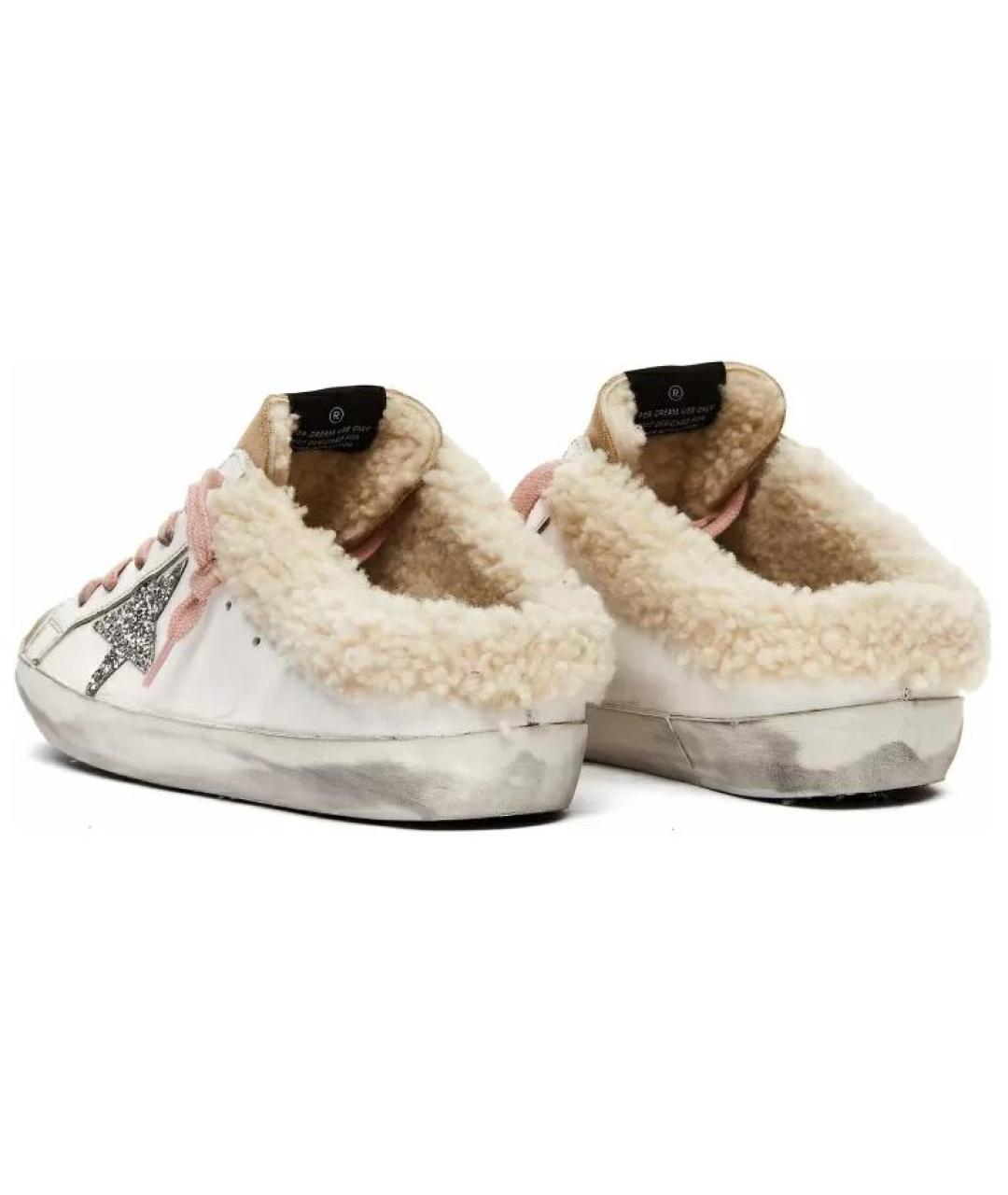 GOLDEN GOOSE DELUXE BRAND Бежевые кожаные мюли, фото 4