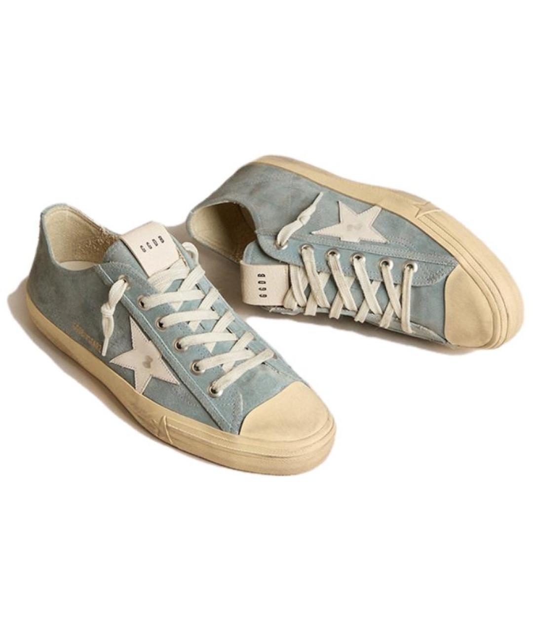 GOLDEN GOOSE DELUXE BRAND Голубые текстильные низкие кроссовки / кеды, фото 3