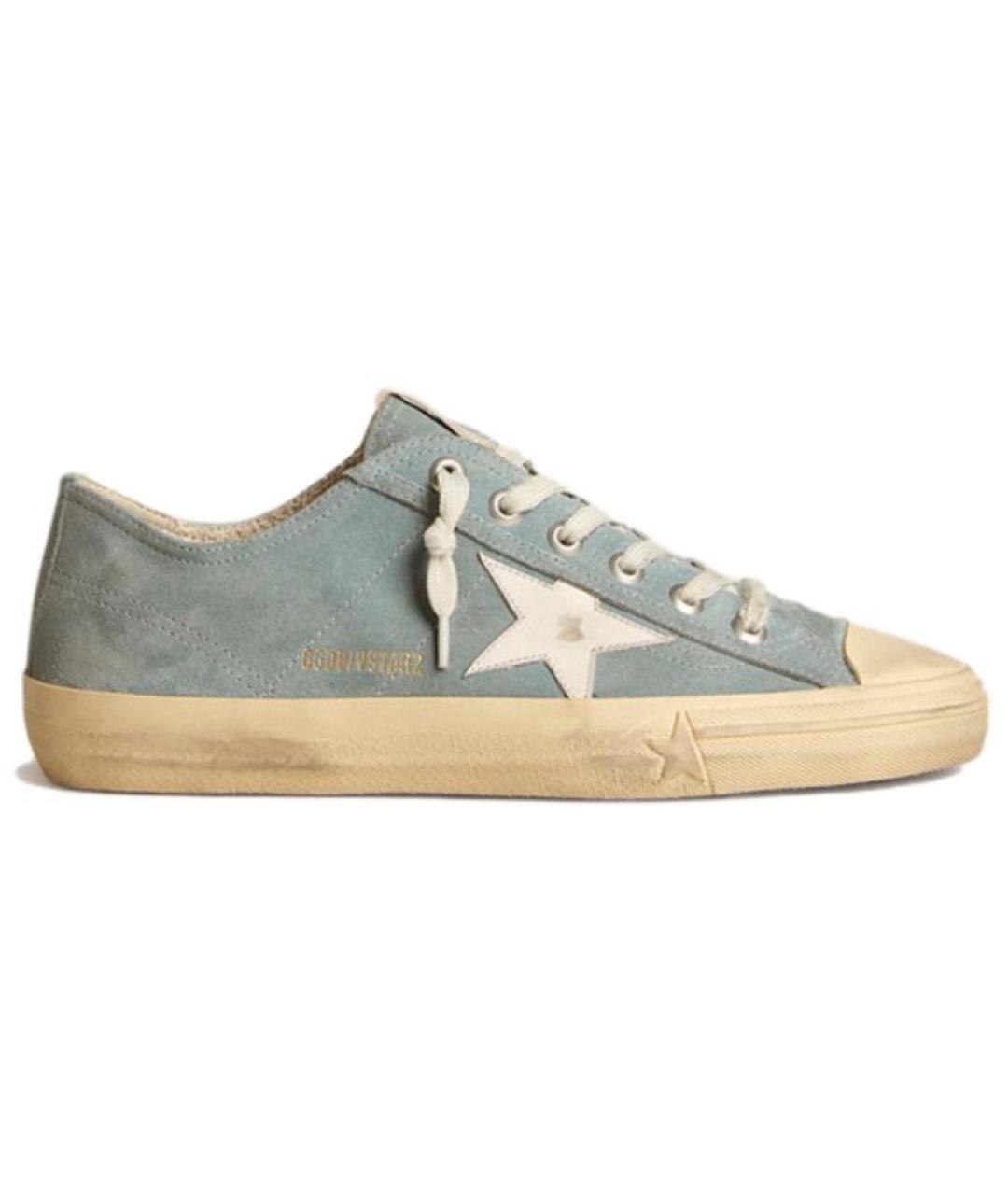 GOLDEN GOOSE DELUXE BRAND Голубые текстильные низкие кроссовки / кеды, фото 1