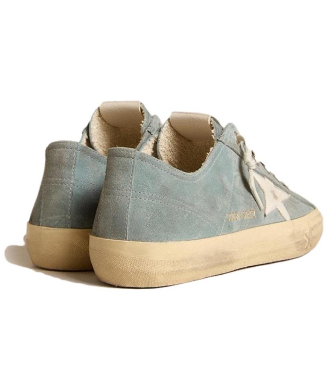 GOLDEN GOOSE DELUXE BRAND Голубые текстильные низкие кроссовки / кеды, фото 4