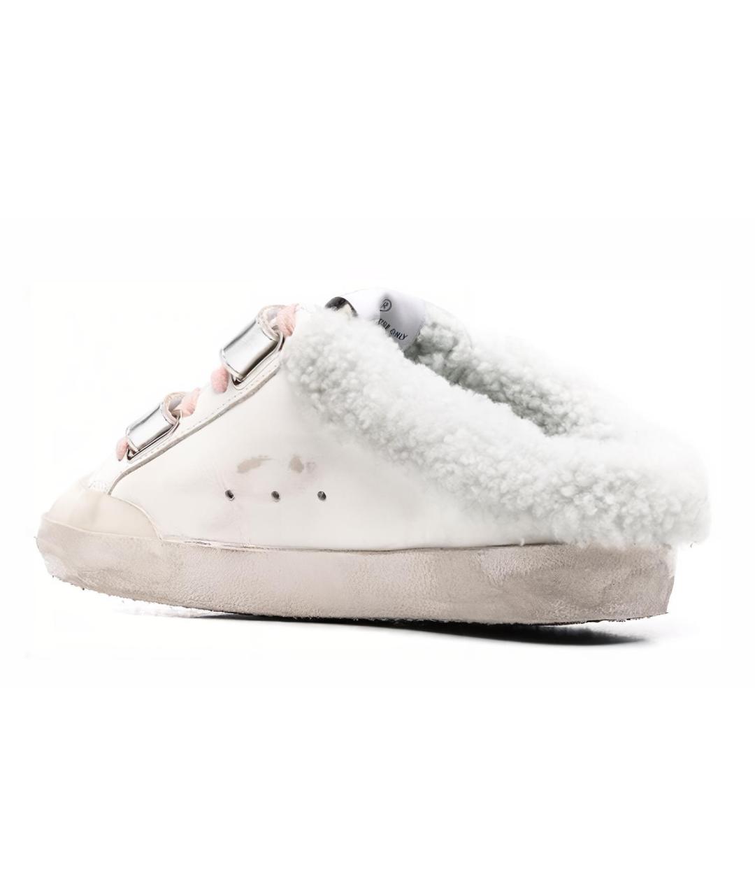 GOLDEN GOOSE DELUXE BRAND Белые кожаные мюли, фото 4