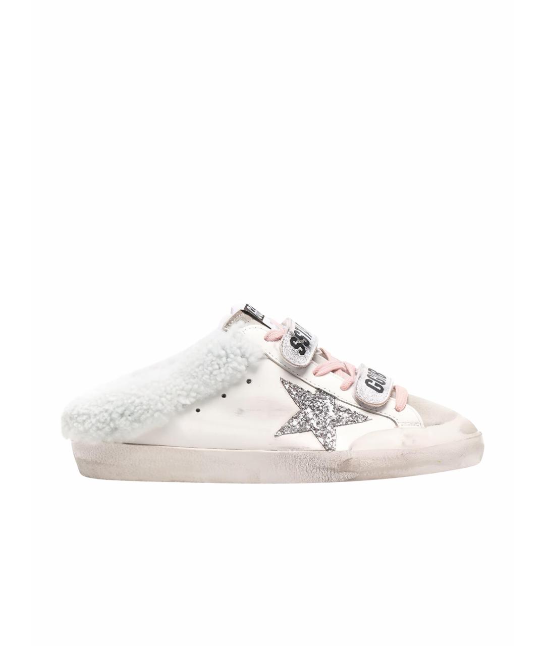 GOLDEN GOOSE DELUXE BRAND Белые кожаные мюли, фото 1