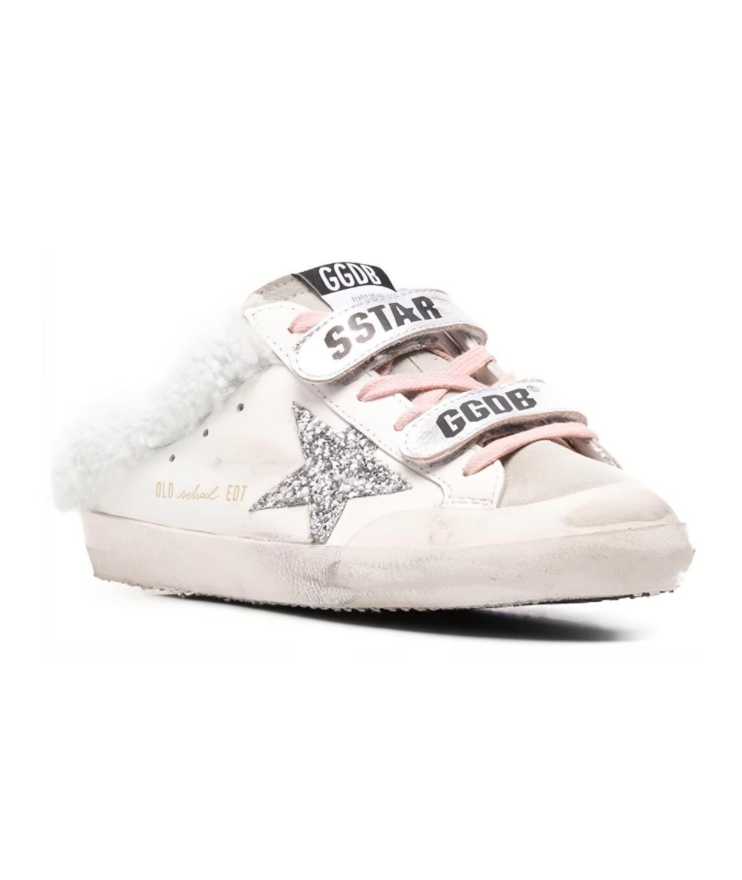 GOLDEN GOOSE DELUXE BRAND Белые кожаные мюли, фото 3