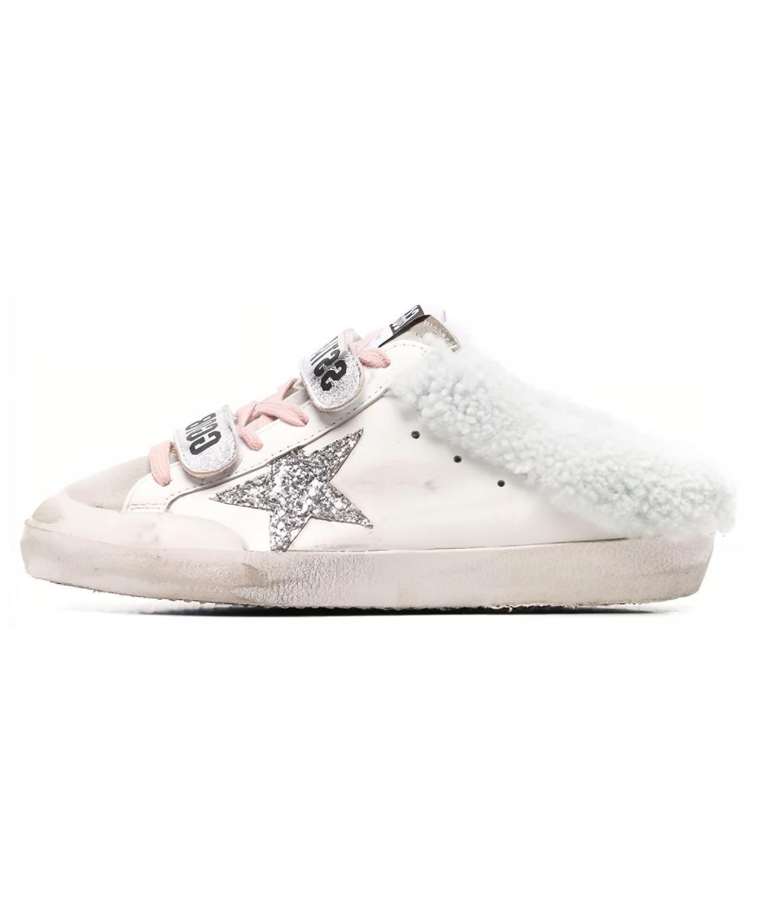 GOLDEN GOOSE DELUXE BRAND Белые кожаные мюли, фото 6