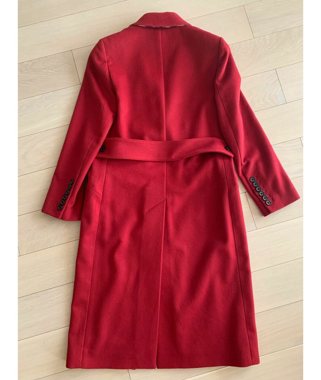 BURBERRY Красное шерстяное пальто, фото 2