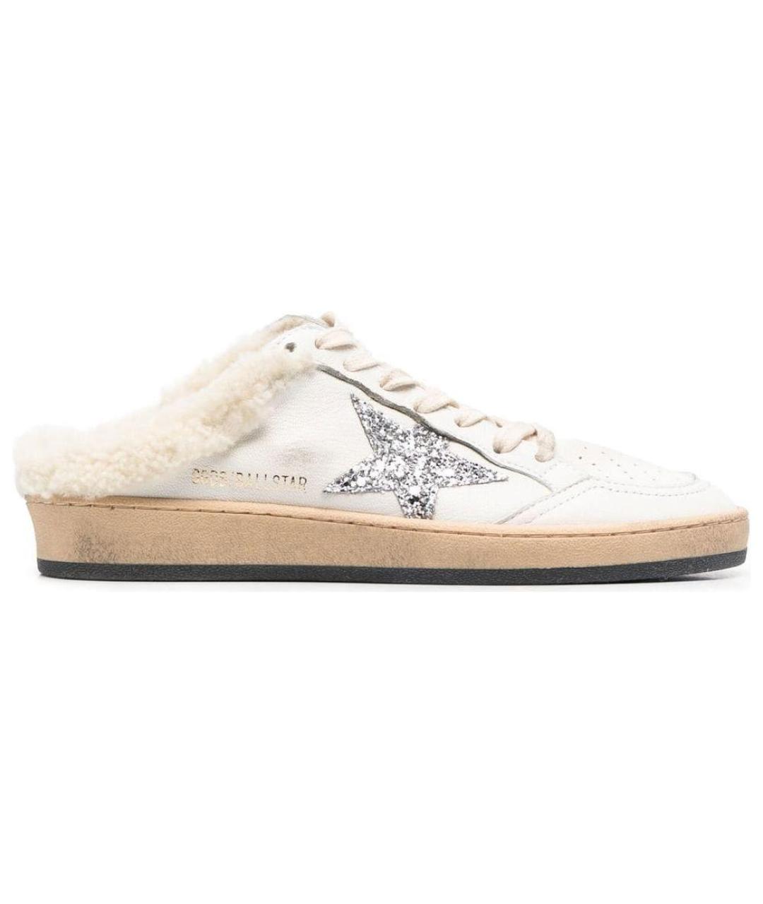 GOLDEN GOOSE DELUXE BRAND Белые кожаные мюли, фото 1